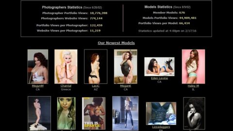 Glamour Models Homepage Screenshot